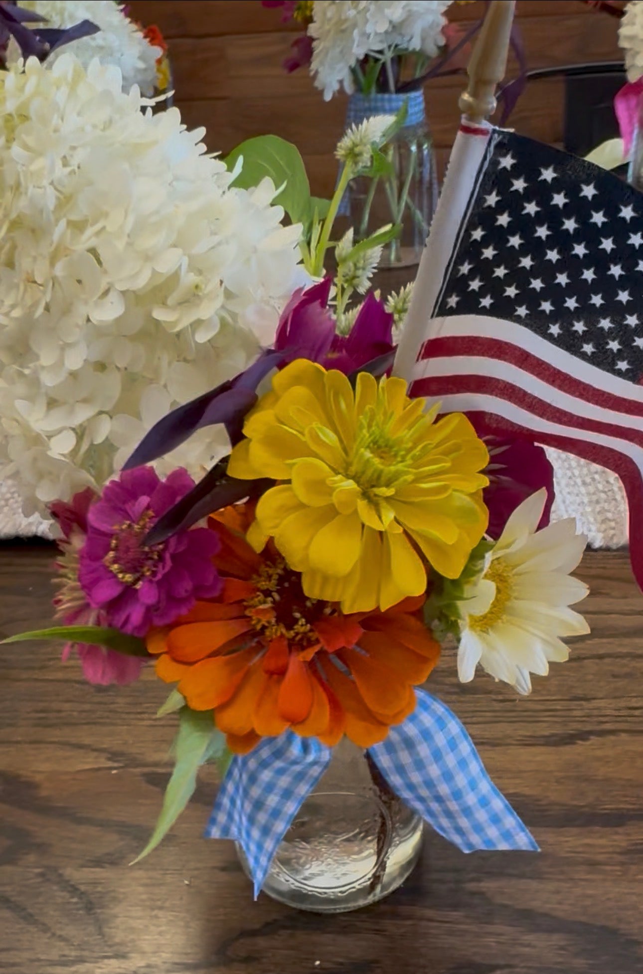 Quart Jar Flower Arrangement