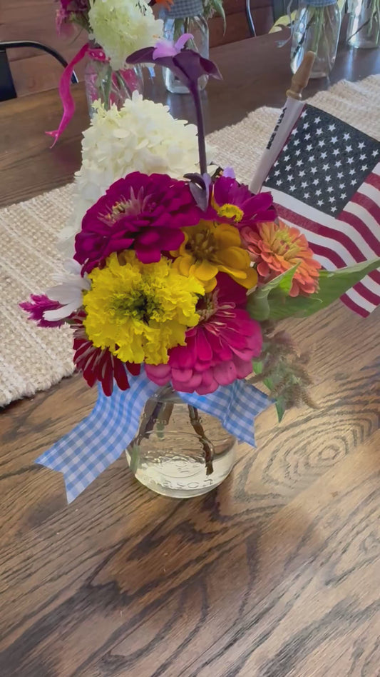 Quart Jar Flower Arrangement